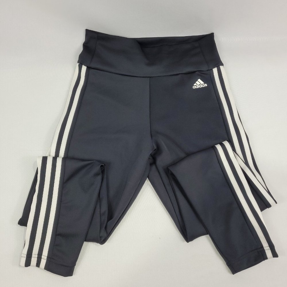Adidas Aeroready Black & White Striped Track Pants Tights Women's size Medium